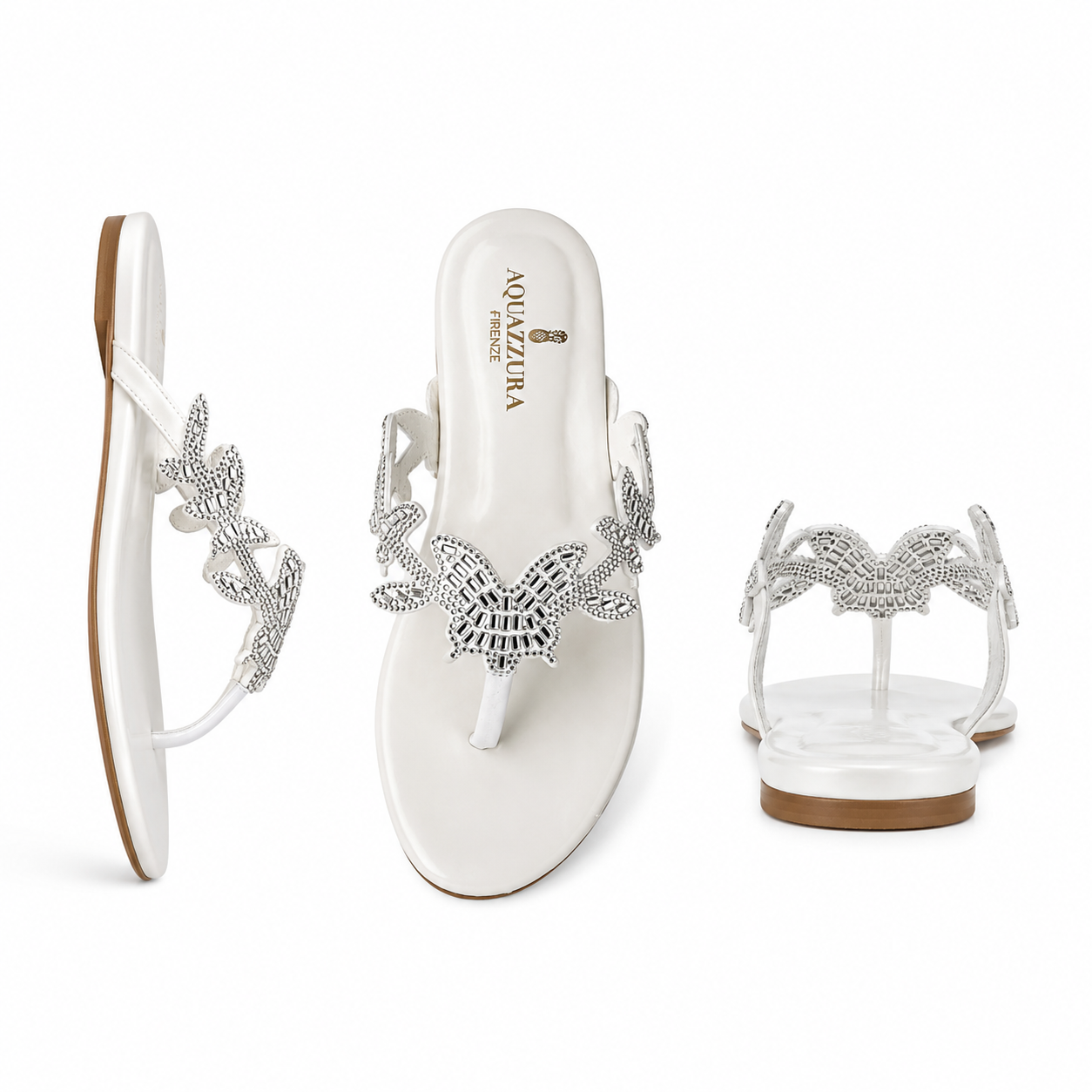 Luxury Crystal Butterfly Thong Sandals