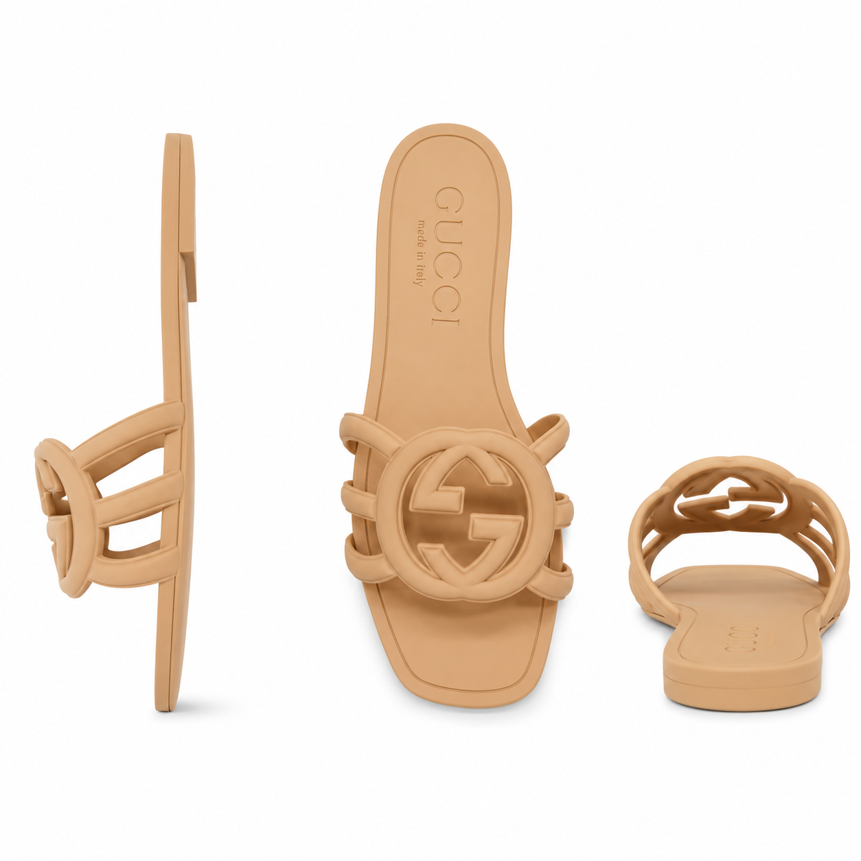 Gucci Women's Interlocking G Rubber Slide Sandals