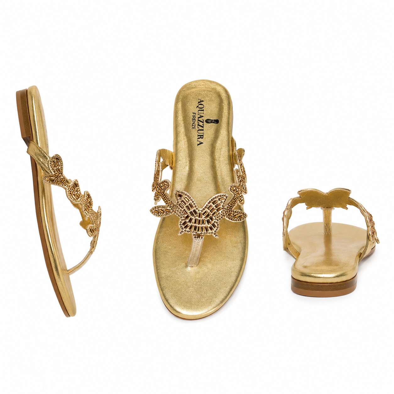 Luxury Crystal Butterfly Thong Sandals