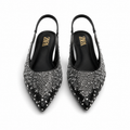 Zara Crystal Embellished Slingback Flats