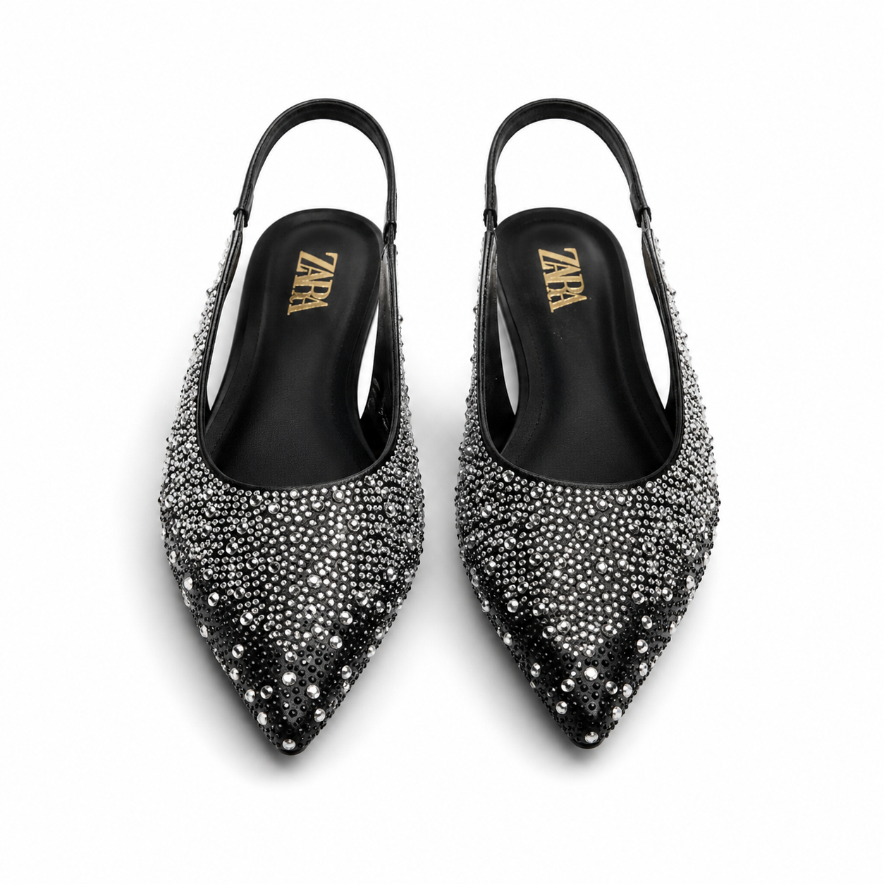 Zara Crystal Embellished Slingback Flats
