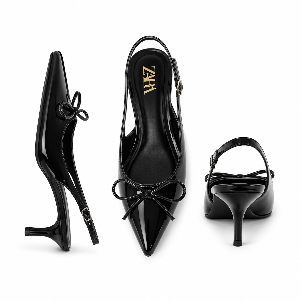 Zara Bow Slingback Heels