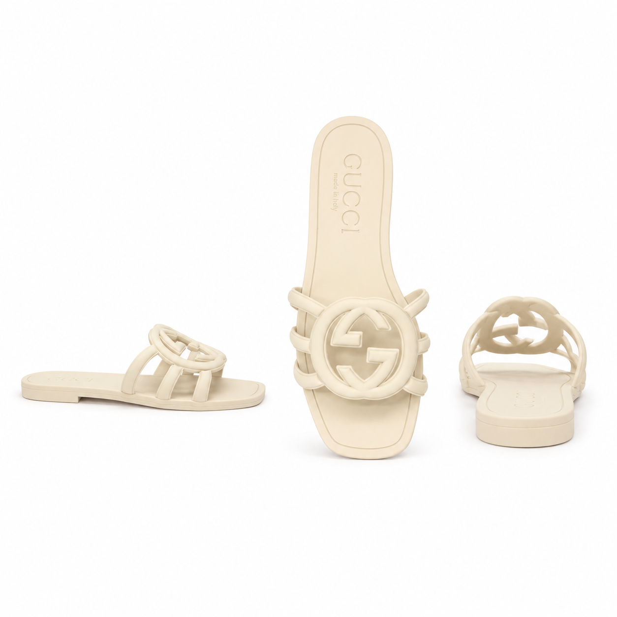 Gucci Women's Interlocking G Rubber Slide Sandals