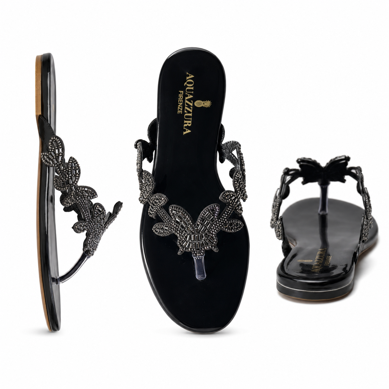 Luxury Crystal Butterfly Thong Sandals