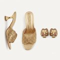 Aquazzura Crystal-Embellished Mesh Mule Sandals Heels