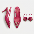 Valentino Garavani VLogo Crystal-Embellished Slingback Pumps